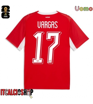 Svizzera Ruben Vargas #17 Prima Maglia Mondiali 2026 Manica Corta